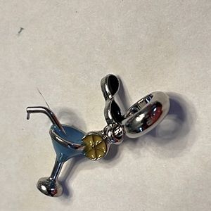 PANDORA STYLE BEAD MARTINI GLASS WITH STRAW/LIME IN GLASS & SUNGLASSES SEPARATE